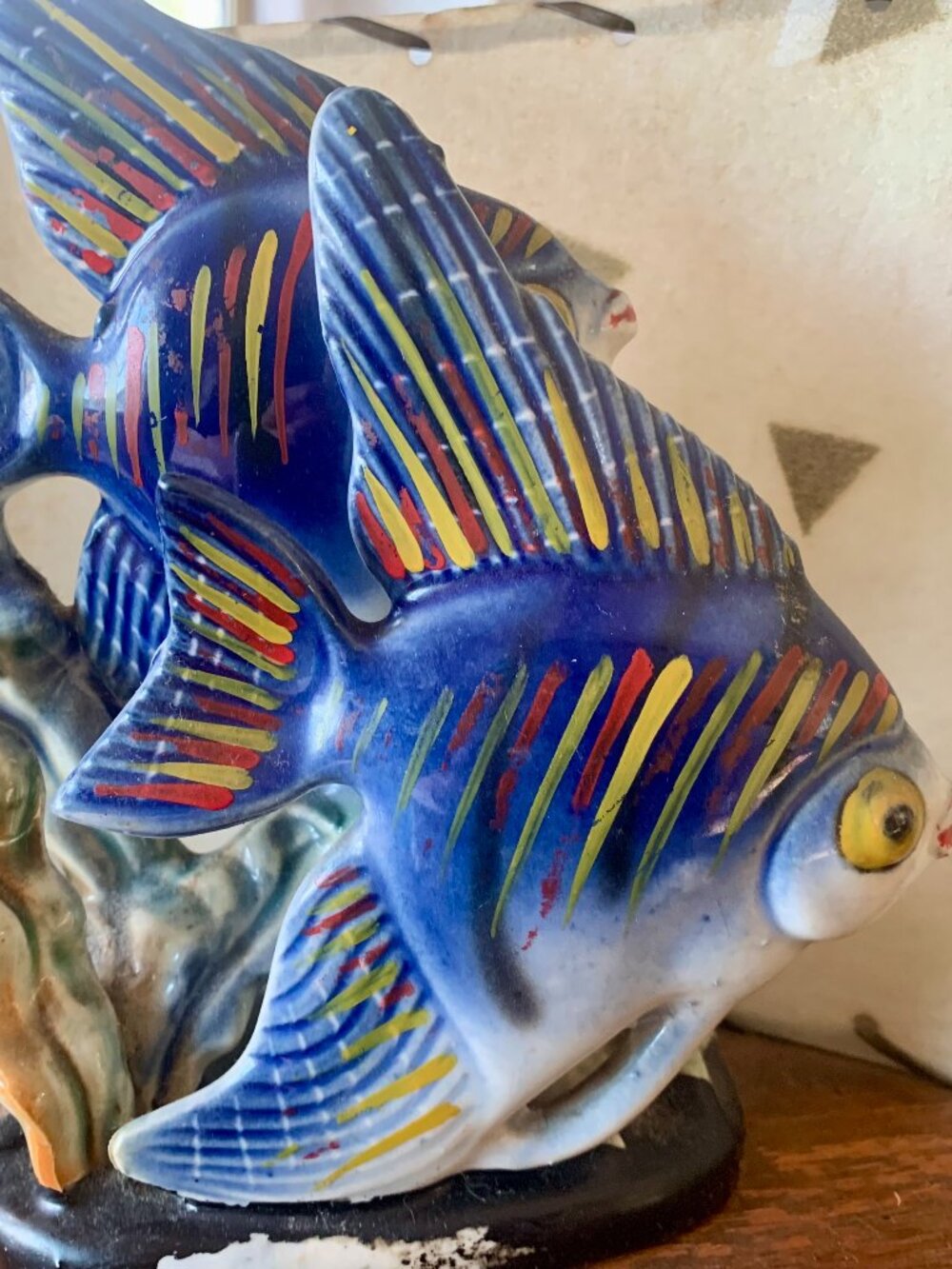 Mid-Century TV Lamp Featuring Two Tropical Fish